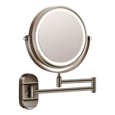 Wall Mounted Makeup Mirror With Extendable Arm and Double Side Magnification - Image 1 of 4