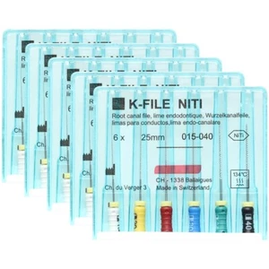 5 Packs Dental K-FILE NITIFLEX 015-040 NiTi Flexible Endo Root Canal K Files - Picture 1 of 22