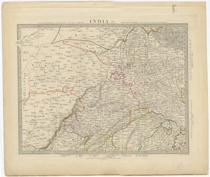 Pl. 9 mapas antiguos de la región de Delhi por Walker (1833) - Imagen 1 de 1