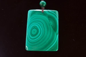 Collana da donna in malachite a fascia naturale 26" 无事牌 - Foto 1 di 6