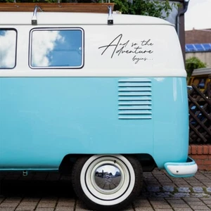 E Così Inizia L'Avventura Adesivo Auto Caravan Camper Van Grande Decalcomania - Foto 1 di 7