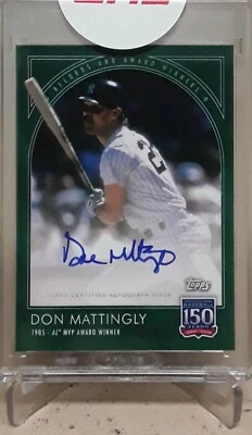2019 Topps 150 Years Of Baseball DON MATTINGLY Auto Green /49 - Image 1 of 4