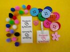 Handmade with love tags labels for clothing - 50mm x 25mm (SL FOLD 1 - D11)