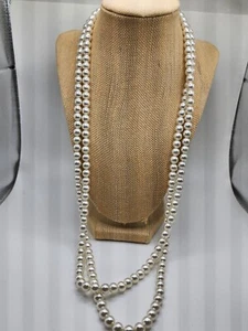 Vintage Sara Coventry White  Extra Long Strand White Pearl Necklace - Picture 1 of 4