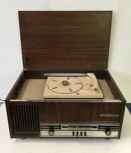 Giradischi Radio valvolare Minerva anni 60' Vintage - Foto 1 di 9