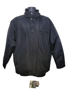 London Fog Jacket Mens Size Large Quilted Lined Insulated Zip Snap BLACK NWT NEW - Picture 1 of 8
