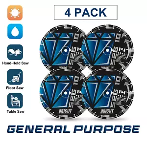 14" Segmented Saw Diamond Blade 10mm for Concrete, Block, Brick - 4 Pack - Picture 1 of 4