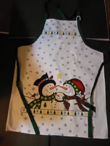 1 NUEVO delantal hecho a mano para adultos - FAMILIA SNOWMAN - Imagen 1 de 1