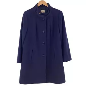 Eastex Navy Blue Virgin Wool & Cashmere Blend Coat UK 16 - Picture 1 of 4