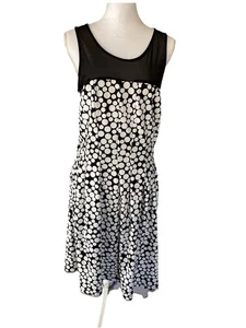 Shelby & Palmer Damen Kleid Größe 12 Schwarz Weiß Punkte Reißverschluss hinten A-Linie KOSTENLOSER VERSAND - Bild 1 von 6