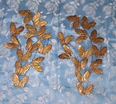 Homco set of two MCM Wall Hanging Butterflies Brass Copper Art Sculpture 17 x 10 - Image 1 of 4