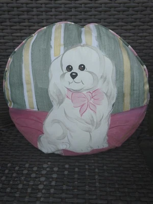 Maltese Dog Decorative Throw Pillow Hand painted - Image 1 of 3