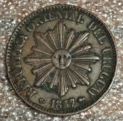Uruguay 5 Centesimos 1857-D Estado XF Foto 1 de 2