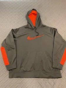 Nike Therma Fit Hoodie Men's XXL Knockout Annihilator Anthracite Orange Swoosh - Picture 1 of 8