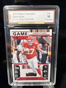 Boleto de juego 2024 Panini Contenders Travis Kelce lámina roja #48 gema 10 - Imagen 1 de 2
