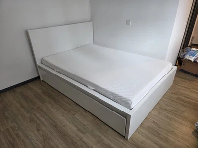 MALM Bettgestell Hoch, 140×200 cm, optional mit Matratze - Bild 1 von 3