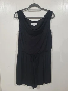 Emma & MichelleWomen's Black Draped Neck Sleeveless Romper Size Medium - Picture 1 of 5