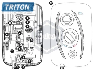 Triton T80Z Brauseteile und Zubehör - Bild 1 von 75