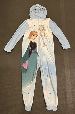 Цельная пижама с капюшоном на молнии Disney Princess Frozen для девочек размер 8 - Изображение 1 из 4