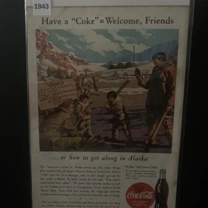 Vintage 1943 Coca Cola Coke Have a Coke Welcome Friends Ad Advertisement - Picture 1 of 5
