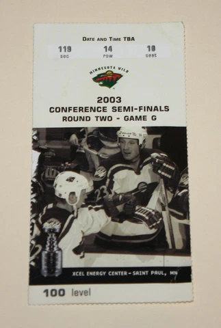2003 Stanley Cup Playoffs Ticket Stub Semi Finals Round Two Minnesota Wild Cover
