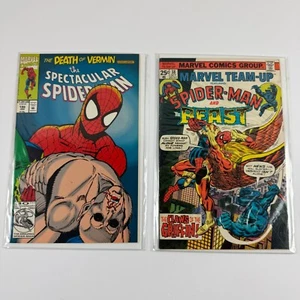 Marvel Comics Team-up Spider-Man e la Bestia #38 1975 Spettacolare #196 1992 - Foto 1 di 15
