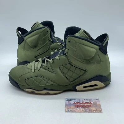 Talla 11 - Air Jordan 6 Retro Pinnacle Flight Chaqueta Verde Oliva Gamuza AH4614-303 Foto 1 de 4