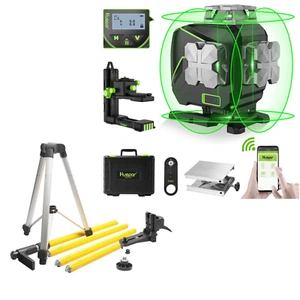 Huepar S04CG 4D Kreuzlinienlaser Mit Halterung Mit 3m Teleskopstange LP30 - Bild 1 von 22