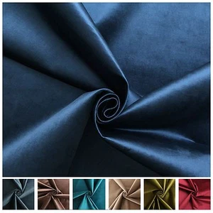 LUXURY SMOOTH THICK SHINY DESIGNER VELVET MATERIAL CUSHION UPHOLSTERY FABRIC - Picture 1 of 67