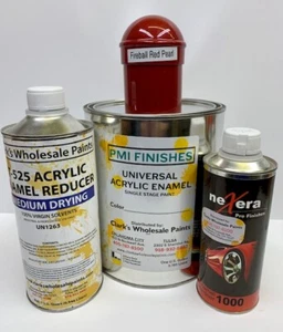 Fireball Red Pearl Gallon Kit Single Stage ACRYLIC ENAMEL Car Auto Paint Kit - Picture 1 of 2