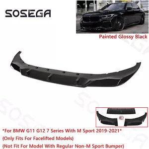 For BMW 740i 750i M760i M-Sport LCI 2019-2021 Glossy Black Front Bumper Lip Kit - Picture 1 of 9