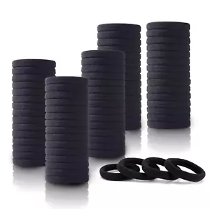 100PCS Black Hair Ties for Women Girls, Seamless Thick Black Hair Band, Elastic - Picture 1 of 12