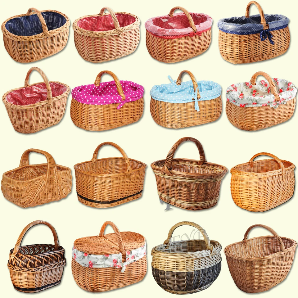 Einkaufskorb Weidenkorb Präsentkorb Autokorb Korb Stoff Einlage Auswahl Weide  - Bild 1 von 4