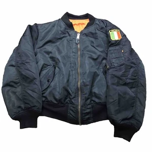 Alpha Industries MA-1 Bomber Jacket Black Mens Size XL Reversible Orange USA - Picture 1 of 16