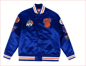 Mitchell And Ness Champcity Heavyweight Satin Jacket New York Knicks Blue Sz. XL - Picture 1 of 8