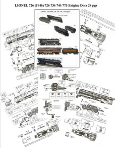 Lionel 726 (1946) 726 736 746 773 SVC Handbuch (Beste Qualität Repro!) 28 Seiten - Bild 1 von 1