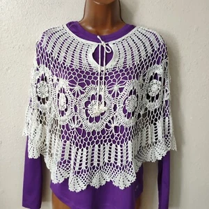 Hollow Knit Wrap Shrug Capelet Crochet Lace Evening Shawls Cover Up Bolero J393 - Picture 1 of 8