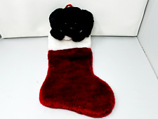 Vintage PRIMA CREATIONS 3D Black Puppy Dog Plush 21" Christmas Stocking
