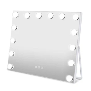 19.8" Hollywood Vanity Mirror w/Lights, Touch 3-Color, 10X Mag, USB, Wall/Desk - Picture 1 of 9