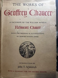 1958 Works of Geoffrey Chaucer Facsimile of the William Morris Kelmscott Rare - Picture 1 of 6