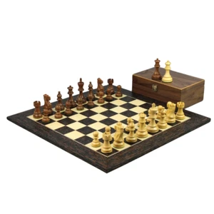 Tiger Ebony Chess Set 20 Inch with Weighted Sheesham Classic Staunton Chess Piec - Picture 1 of 10
