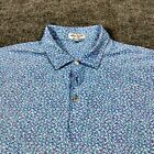 Peter Millar Shirt XL blau Sommer Komfort Kolibris Allover Druck Polo**