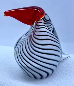 BRIEFBESCHWERER ART DECO GLAS Tukan Vogel Figur Wirbel roter Schnabel 4,5" GR84 OSTERN - Bild 1 von 4
