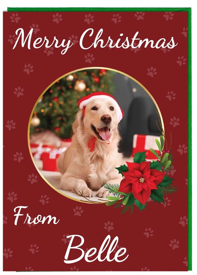 Personalised Photo Christmas Card From Your Pet Pets Dog Cat Rabbit Hamster - Image 1 of 4