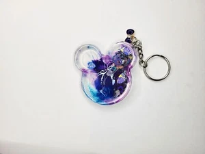 Handgefertigter Treibsand Shaker blau & lila Mickey Mouse Anhänger Schlüsselanhänger - Bild 1 von 3
