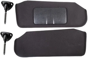 1993-2002 Camaro Firebird Sun Visors Shades with Brackets Ebony Black Cloth - Picture 1 of 9