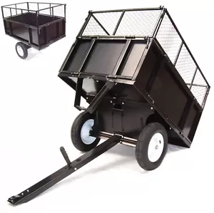 XL Kippanhänger 300kg AUFSITZMÄHER RASENTRAKTOR KIPPBAR ATV QUAD Anhänger - Bild 1 von 11