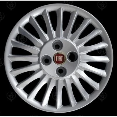COPPA RUOTA COPRICERCHIO PER FIAT GRANDE PUNTO 15 LOGO ROSSO - M91N92 - Immagine 1 di 4