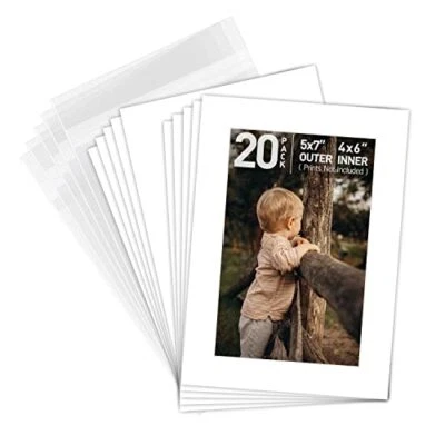 Alfombrillas para fotos 5x7 8x10 mate con núcleo blanco corte biselado para foto + respaldo + bolsas Foto 1 de 4