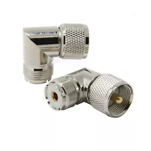2er-Pack L-Form rechter Winkel 90°RF Koaxial Adapter Stecker für CB Ham Radio Antenne - Bild 1 von 3